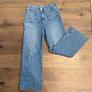 The Colette Crop High-Rise Wide-Leg Jeans by Maeve